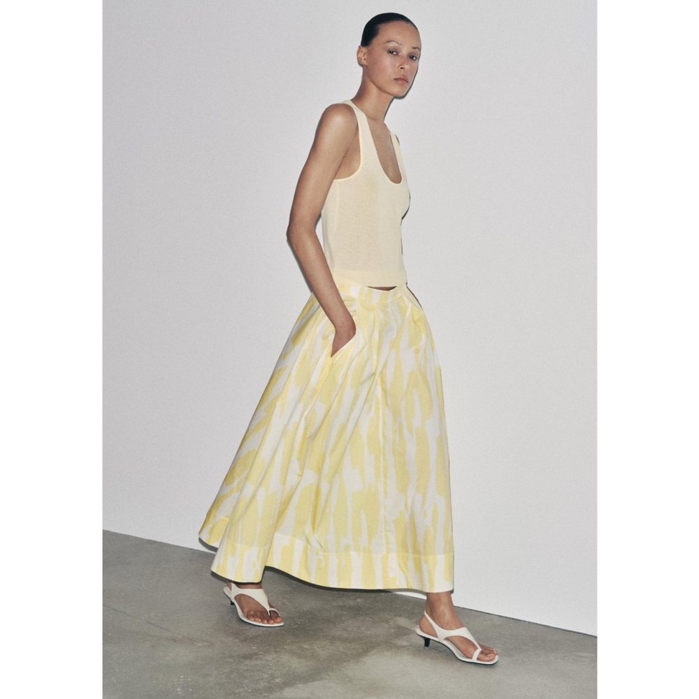 PRINTED MIDI SKIRT ZW COLLECTION - Picture 1 of 7